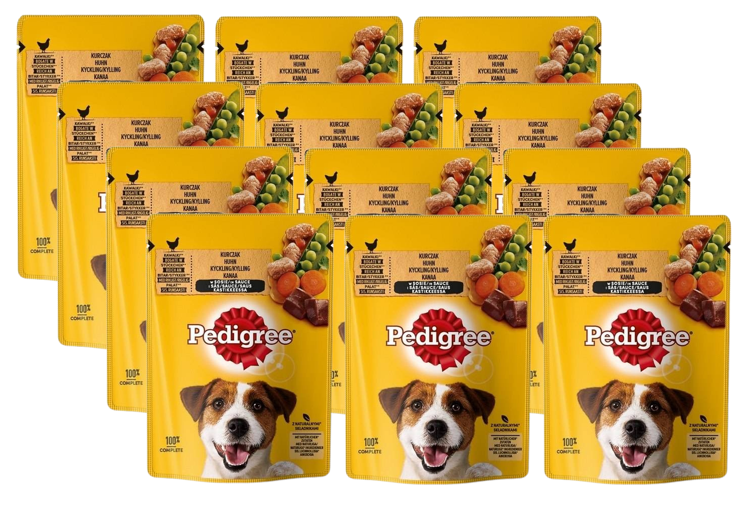 PEDIGREE Adult saszetka 12x100g - mokra karma dla psów z kurczakiem i warzywami w sosie