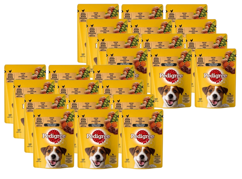 PEDIGREE Adult saszetka 24x100g - mokra karma dla psów z kurczakiem i warzywami w sosie