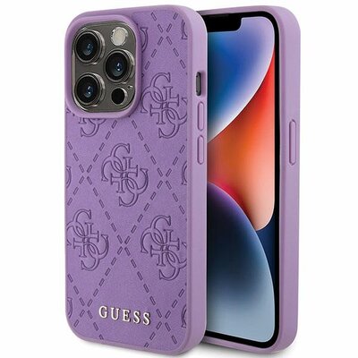 Фото - Чохол GUESS Leather 4G Stamped - Etui iPhone 15 Pro Max  (fioletowy)