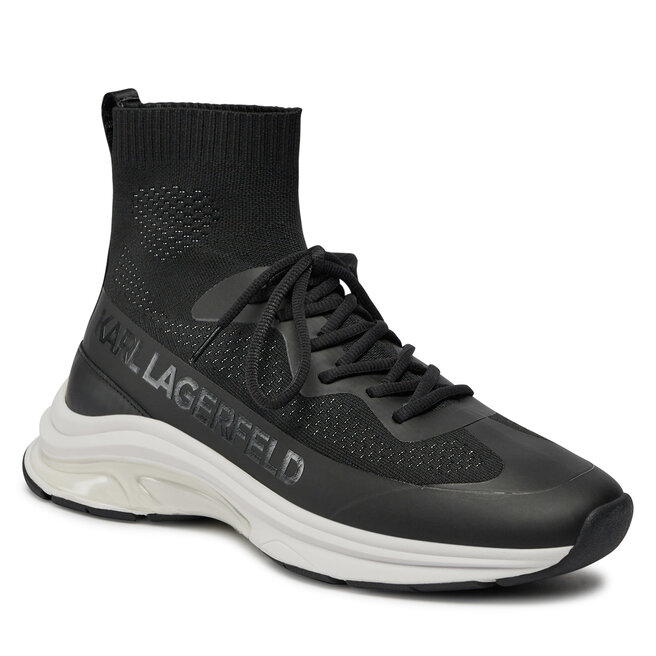 Sneakersy KARL LAGERFELD KL53141 Black Knit Textile K00