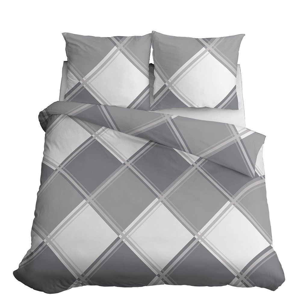 Pościel satynowa 180x200 szara biała 4683 B Home Satin 40