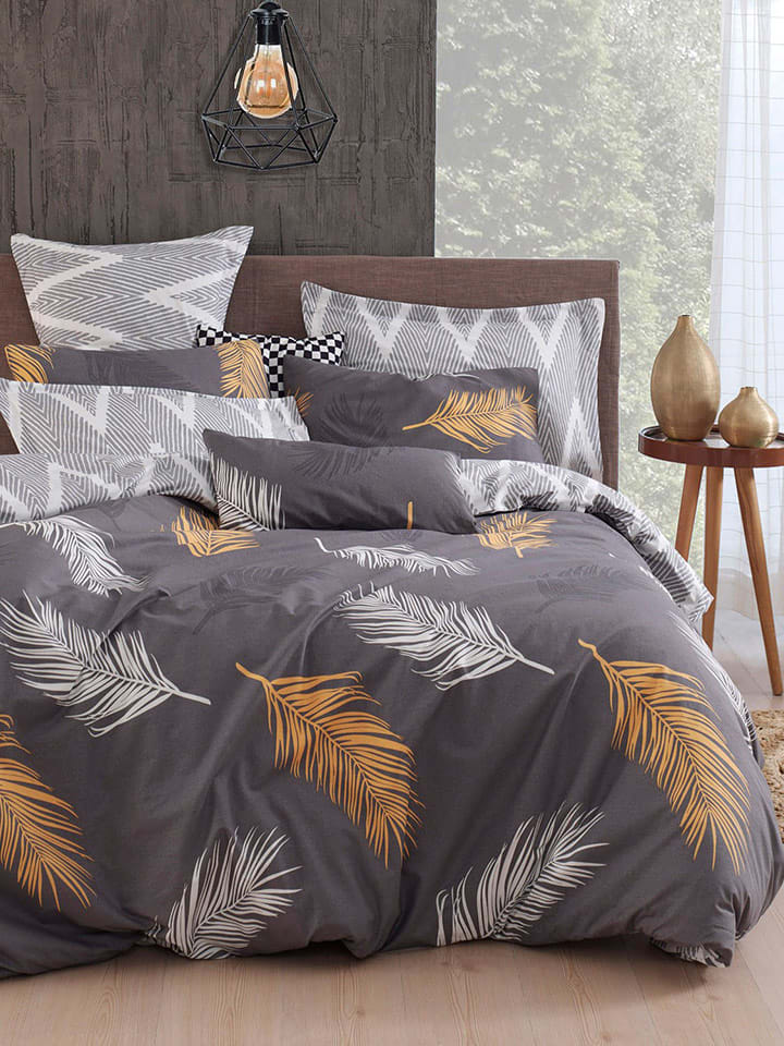 Elizabed Komplet pościeli satynowej w kolorze szarym