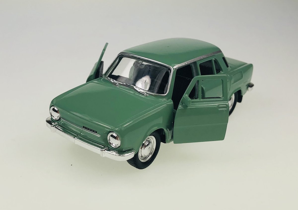 WELLY SKODA 100 ZIELONY 1:34 SAMOCHÓD NOWY METALOWY MODEL