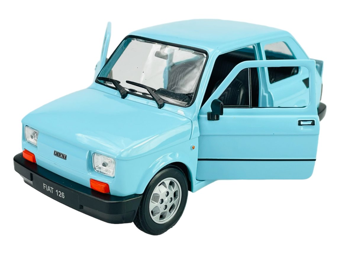 WELLY FIAT 126p JASNO NIEBIESKI 1:21 SAMOCHÓD NOWY METALOWY MODEL