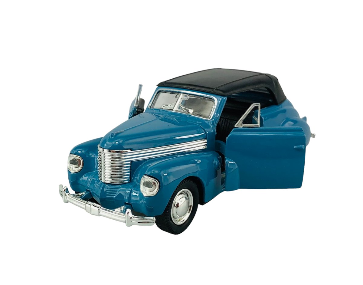 WELLY OLD TIMER 1938 OPEL KAPITAN CABRIOLET NIEBIESKI Z DACHEM 1:34 SAMOCHÓD NOWY METALOWY MODEL