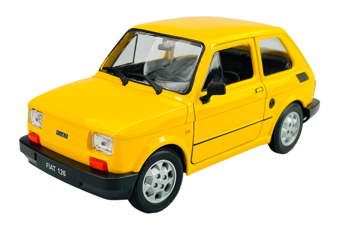 WELLY FIAT 126p ŻÓŁTY 1:21 SAMOCHÓD NOWY METALOWY MODEL