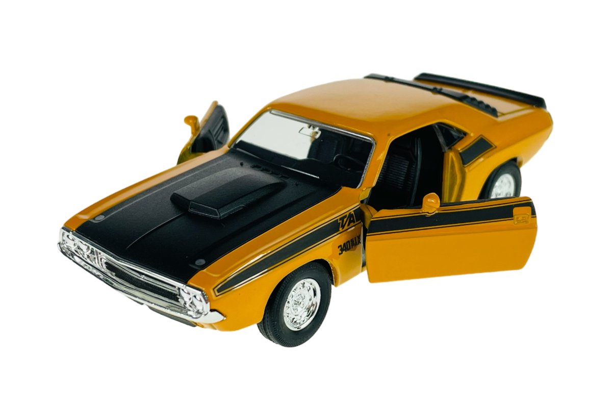 WELLY 1970 DODGE CHALLENGER T/A ŻÓLTY 1:34 SAMOCHÓD NOWY METALOWY MODEL