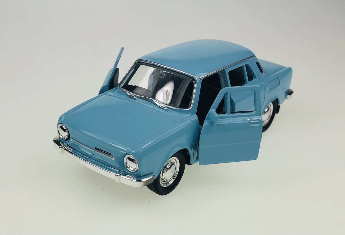 WELLY SKODA 100 NIEBIESKI 1:34 SAMOCHÓD NOWY METALOWY MODEL