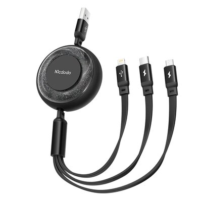 Kabel 3w1 USB do USB-C / Lightning / Micro USB, Mcdodo CA-3570, 1.2m (czarny)