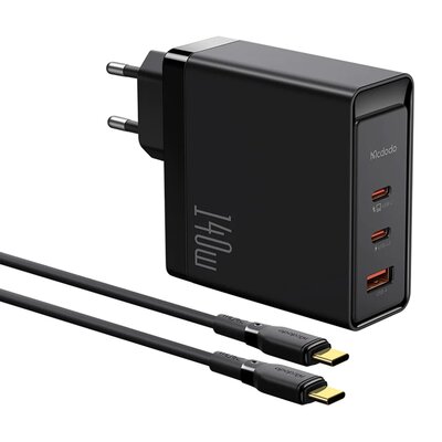 Ładowarka sieciowa GaN 140W Mcdodo CH-2913 2x USB-C, USB-A (czarna)