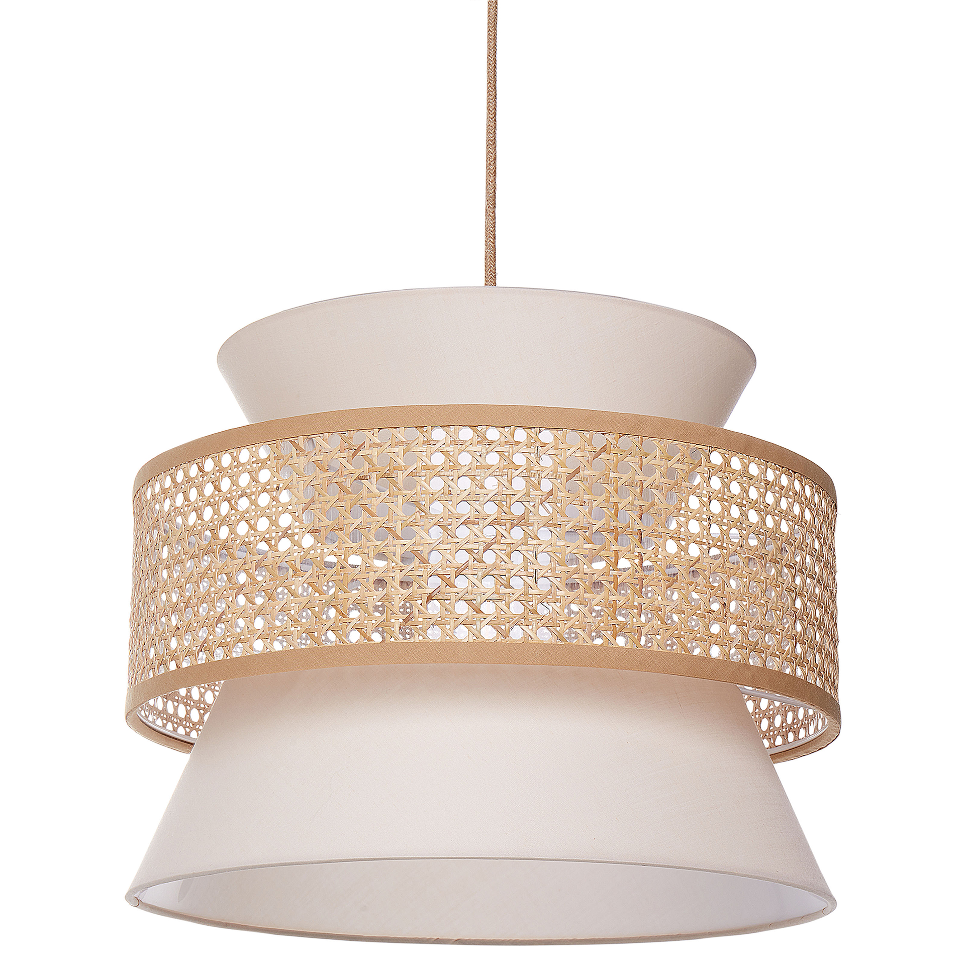 Lampa wisząca LUYANO Rattan Beżowy