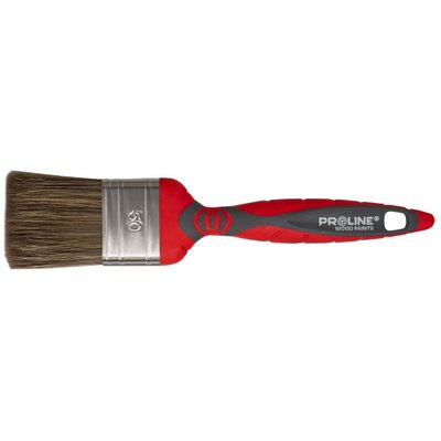 Pędzel płaski Premium 80mm, rączka 2K-TPR, SS, do drewna Proline