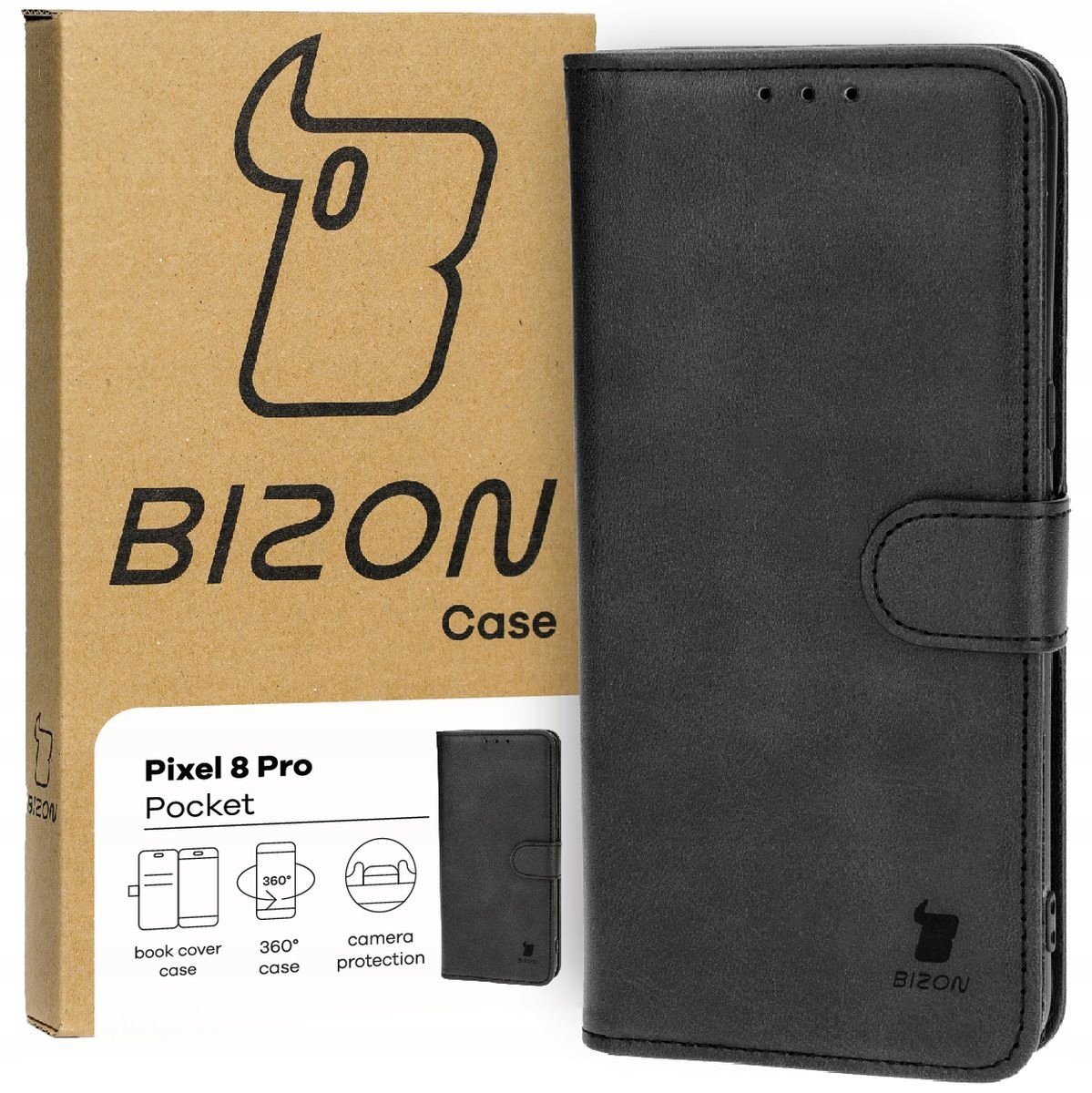 Etui Bizon Case Pocket do Pixel 8 Pro, czarne