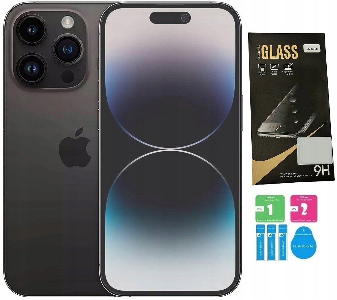 SZKŁO HARTOWANE MATOWE do iPhone 14 PRO MAX ZESTAW ANTYREFLEKSYJNE