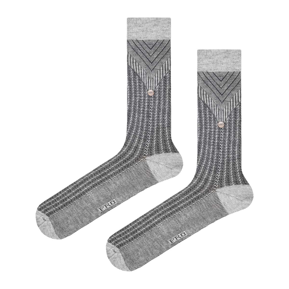 Skarpety garniturowe bambusowe jasnoszare mikrowzór EM - EM Men's Accessories