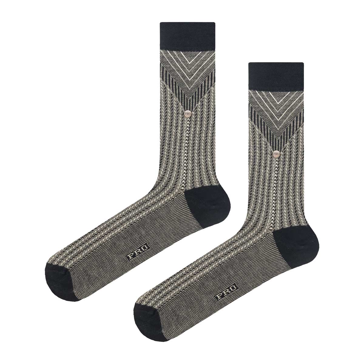 Skarpety garniturowe bambusowe beżowe mikrowzór EM - EM Men's Accessories