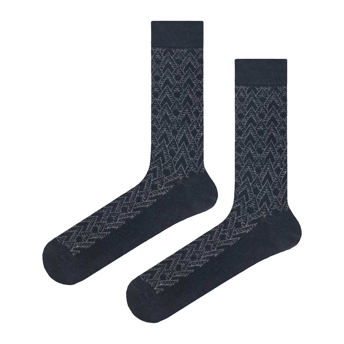 Skarpety bambusowo-wełniane czarne jodełka EM - EM Men's Accessories