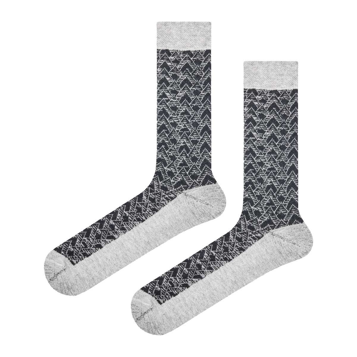 Skarpety bambusowo-wełniane szare jodełka EM - EM Men's Accessories