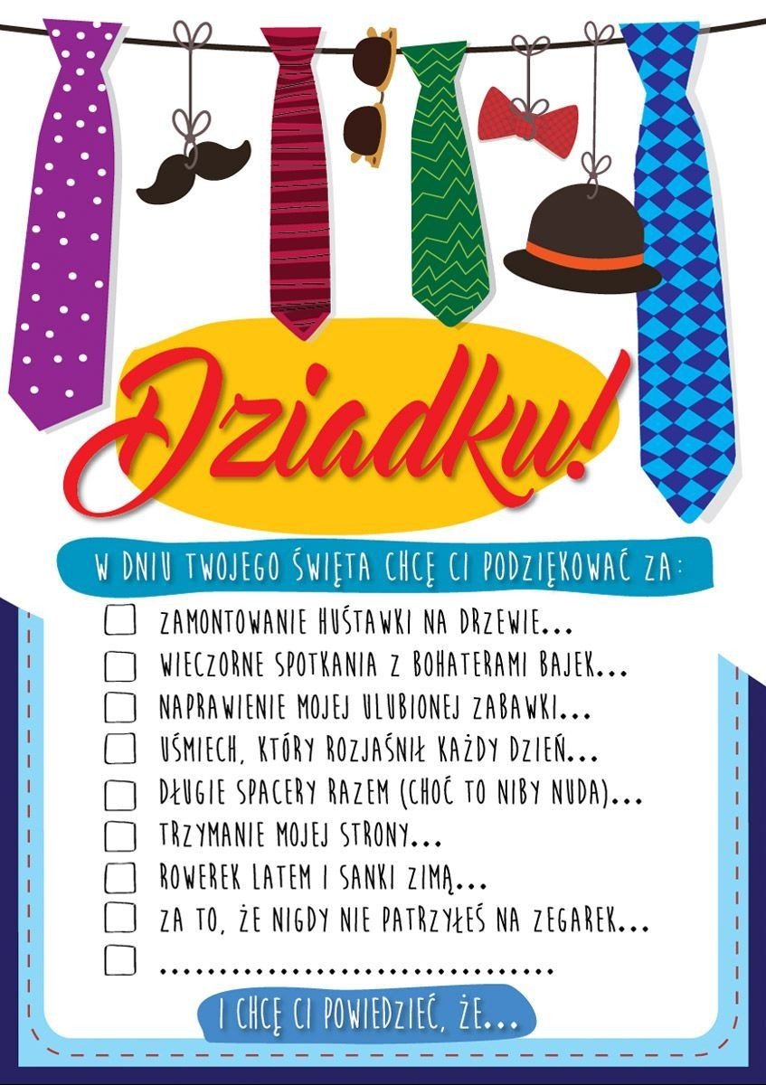 Kartka z Podziękowaniami dla Dziadka PP1889