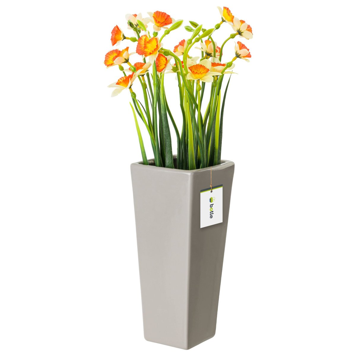 Wazon Ceramiczny Trapez  Szary