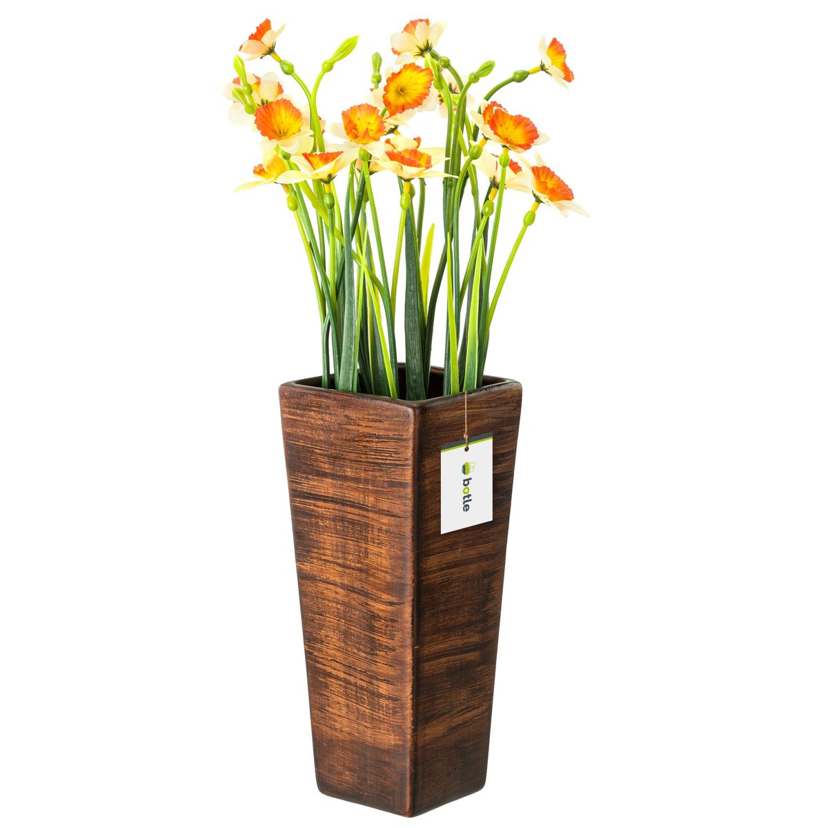 Wazon Ceramiczny Trapez  Brązowy