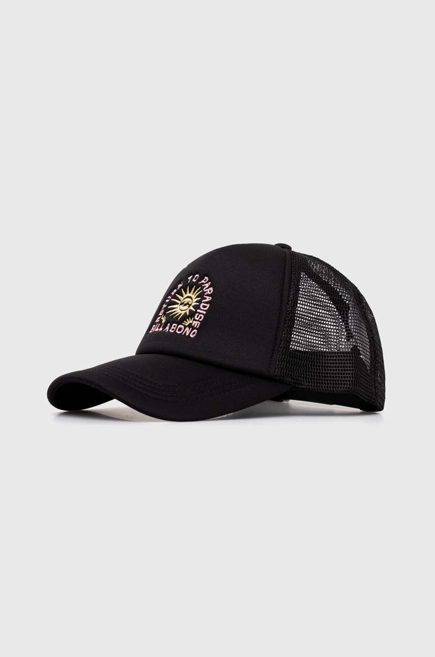 Billabong czapka z daszkiem kolor czarny z nadrukiem