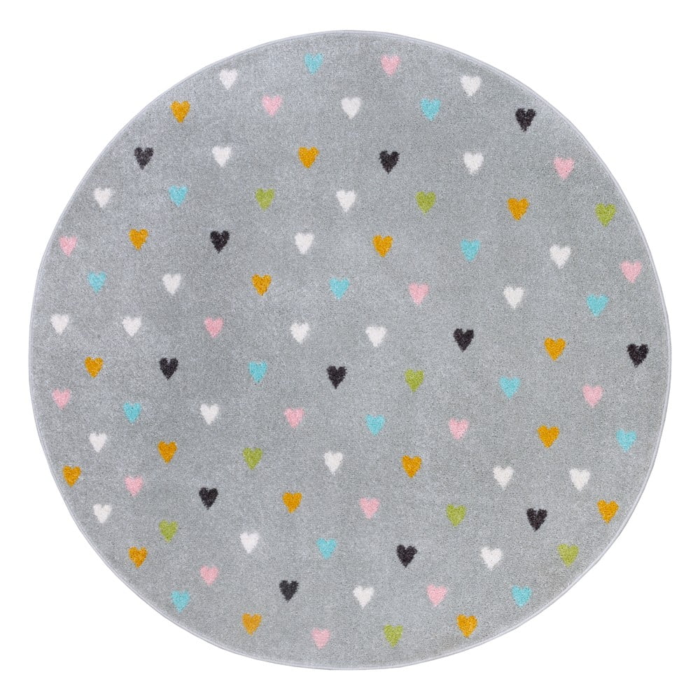 Szary dywan dziecięcy ø 100 cm Little Hearts – Hanse Home