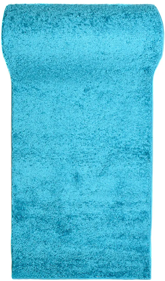 Turkusowy chodnik typu shaggy na metry N6-K20