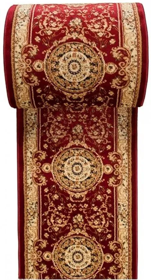 Czerwony chodnik dywanowy w elegancki wzór K3-C77