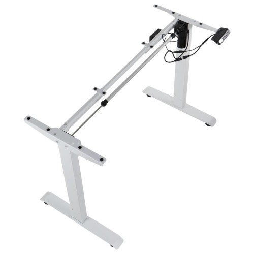 Jednosilnikowy elektryczny stelaż do biurka lub stołu, PRATO 01-2T/W, kolor biały, noga 2-segmentowa