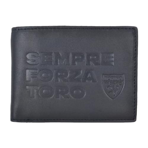 TORINO FC 263223, Portfel 100% Skóra Turyn Unisex-Dorosły, Wyjątkowy, Czarny, Taglia Unica