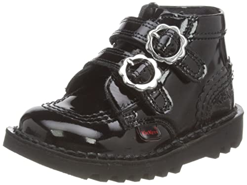 Kickers Baby Girls Kick Hi Vel Bloom botki, czarne, rozmiar 6, Czarny