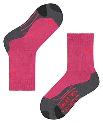 FALKE Uniseks - dzieci Skarpety do wędrówek TK2 K SO Wełna Merynosa przeciw pęcherzom grube 1 Para, Czerwony (Rose 8564), 23-26 (2-3 lata)