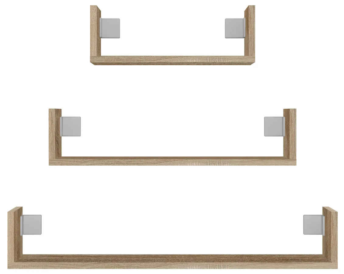 Zestaw 3 półek ściennych dąb sonoma M9-R89