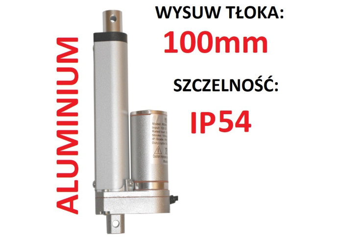 SIŁOWNIK ELEKTRYCZNY 12V SILNIK LINIOWY 100mm 700N