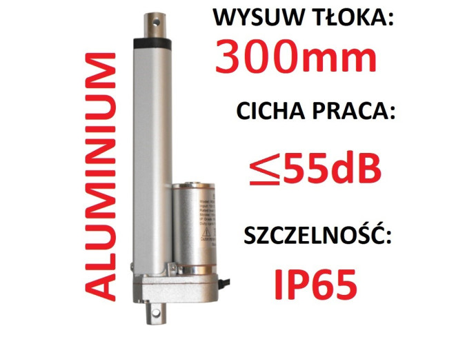 SIŁOWNIK ELEKTRYCZNY 12V SILNIK LINIOWY 300mm 300N