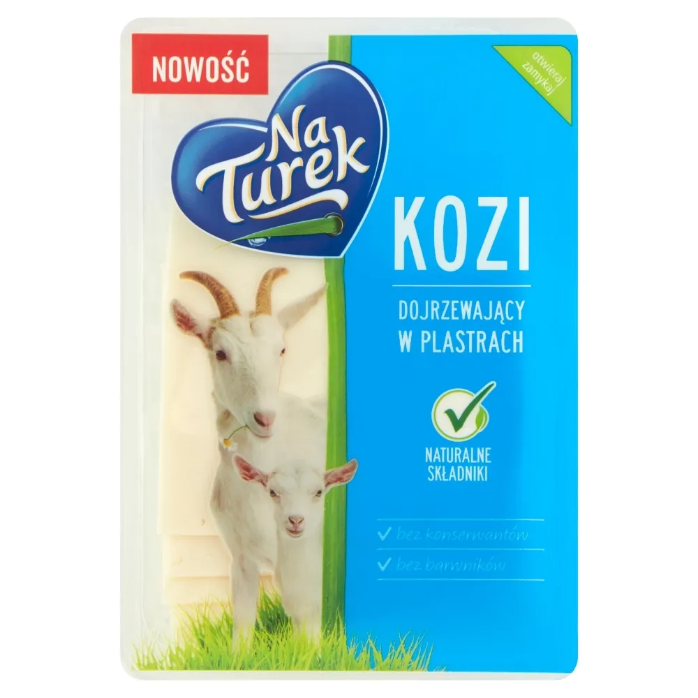 NaTurek Ser kozi dojrzewający w plastrach 100 g