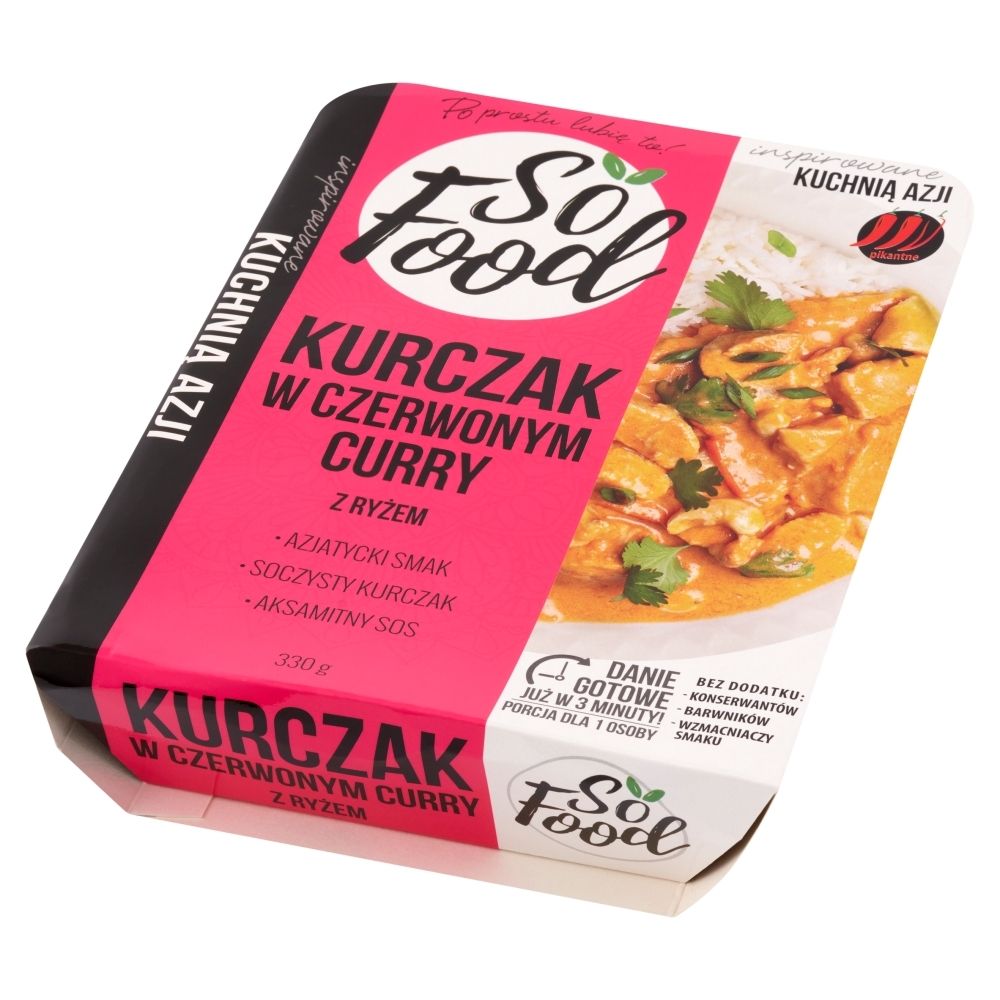 So Food Kurczak w czerwonym curry z ryżem 330 g