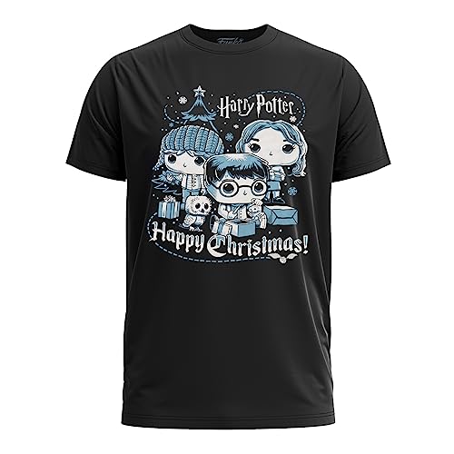 Funko Herbata w pudełku: HP Holiday - Ron, Hermiona, Harry - XL - Harry Potter - T-shirt - Odzież - Pomysł na prezent - Top z krótkim rękawem dla dorosłych mężczyzn i kobiet - oficjalne towary