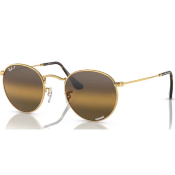 Okulary przeciwsłoneczne Ray-Ban® 3447 001/G5 53 ROUND METAL z polaryzacją