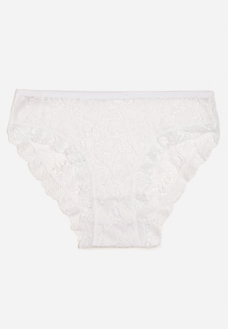 Białe Bawełniane Majtki Figi Ozdobione Koronką Vleova