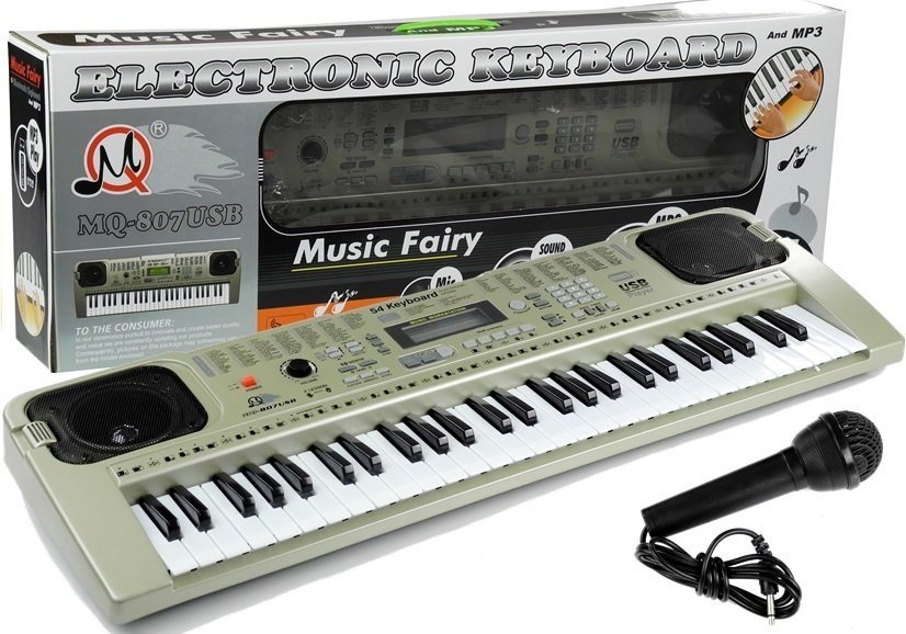 Keyboard Mq807 Organy Pianinko + Mikrofon Usb Import Leantoys