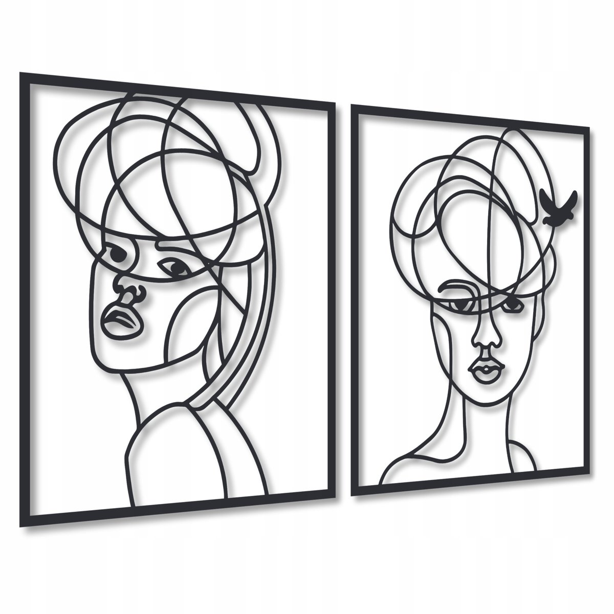 OBRAZ AŻUROWY KOBIETY POSTACIE NOWOCZESNA DEKORACJA ŚCIENNE TRYPTYK ŚCIENNA