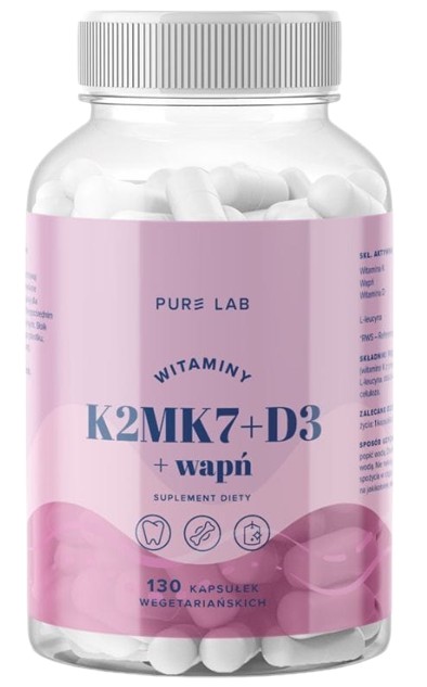 PureLab Witaminy K2MK7+D3+Wapń 130 kaps.