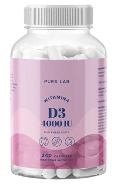Pure Lab Witamina D3 4000 IU, Suplement diety, 240 kapsułek