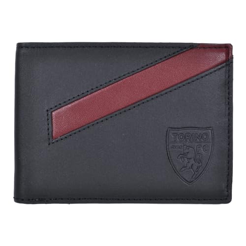 TORINO FC 263173, Portfel 100% Skóra Turyn Unisex-Dorosły, Wyjątkowy, Czarny, Taglia Unica