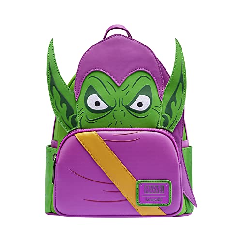 Loungefly - Plecak Marvel Green Goblin - Marvel Comics - Ekskluzywny Amazon - Urocza torba kolekcjonerska - Pomysł na prezent - Oficjalny towar - dla chłopców, dziewcząt, mężczyzn i kobiet - fanów