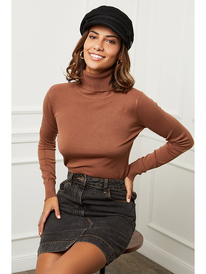 Soft Cashmere Golf w kolorze karmelowym