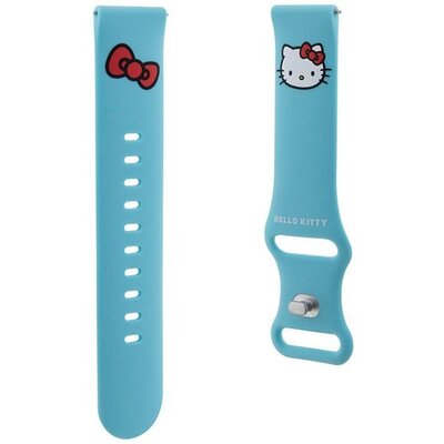 Pasek uniwersalny HELLO KITTY Silicone Kitty Head szerokość 20mm Niebieski HKUWMSCHBLB