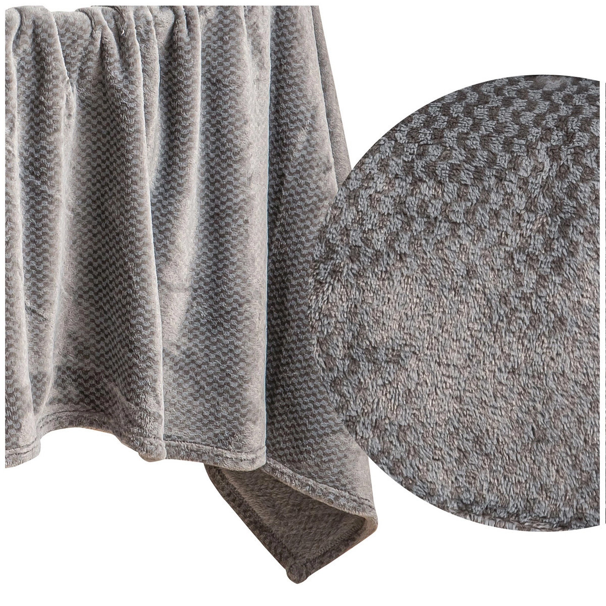 Koc 150X200 Pluszowy Mikrofibra Willy Grafitowy